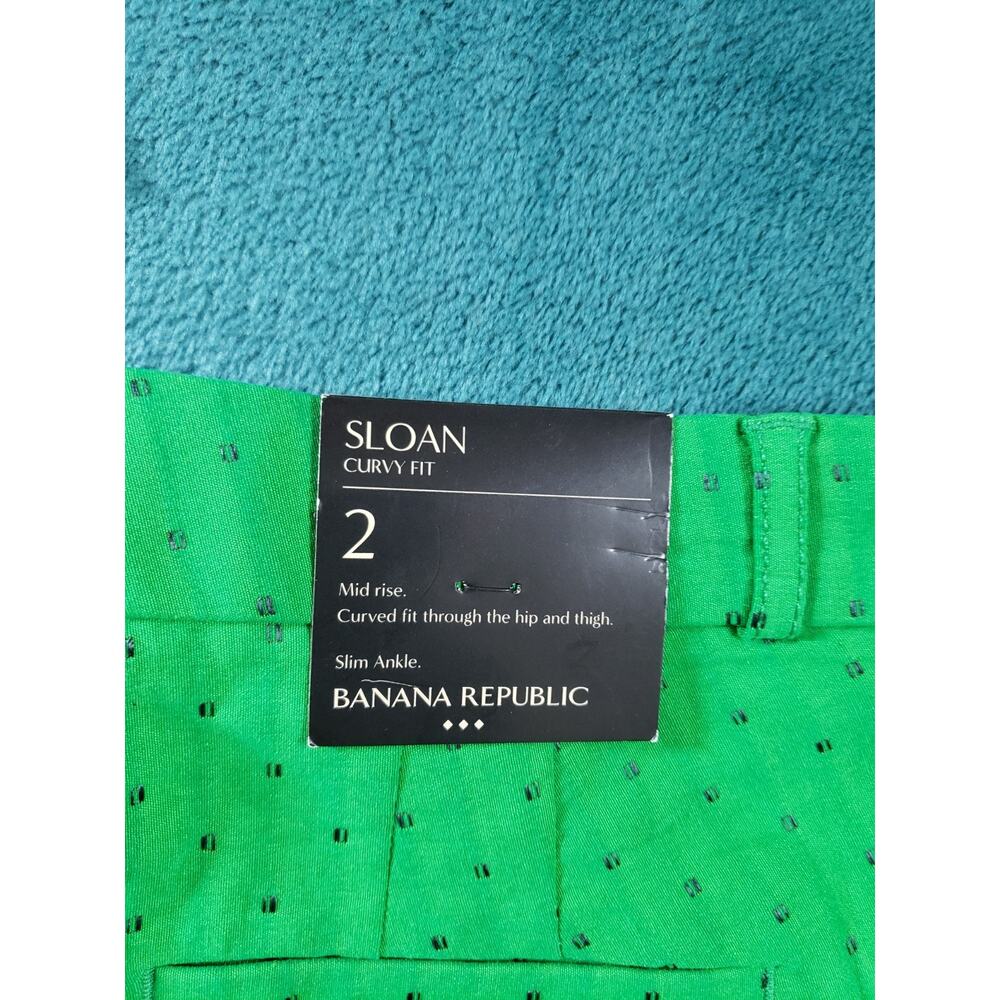 Banana Republic Pants Size 2 Womens Green Mid Rise Ladies Sloan Curvy NWT - Picture 12 of 13